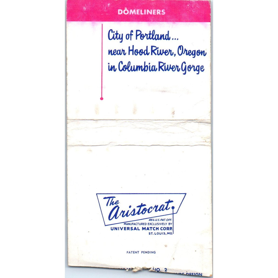 Union Pacific Railroad Portland Hood River OR Vintage Matchbook Cover SF4-Y6