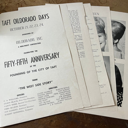 City of Taft 55th Anniversary Oildorado Days Souvenir Program 1965 6 Pages AF8-5