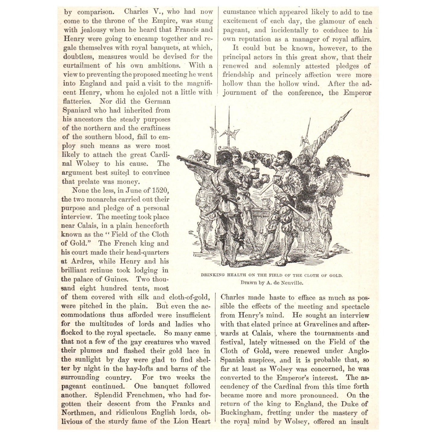 Landing of the English Fleet With Henry VIII at Calais Th Weber 1911 Print AF5-8