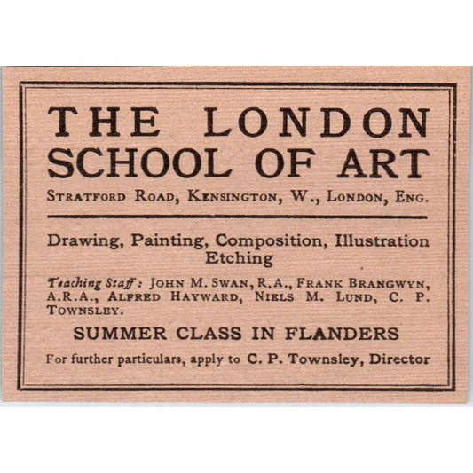 The London School of Art Kensington 1908 Victorian Ad AB8-MA13