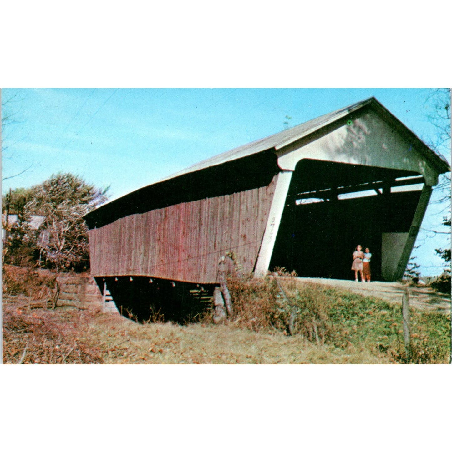 Hizey Covered Bridge 7 Fairfield County OH Vintage Covered Bridge Postcard PC16