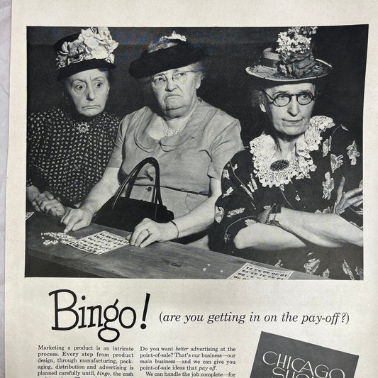Chicago Show Printing Company Bingo 1951 Magazine Ad FL6-10