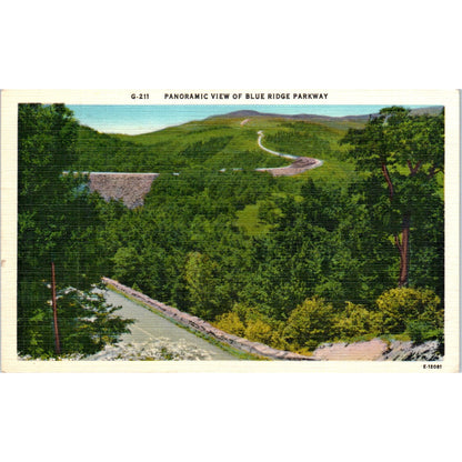 1961 Panoramic View of Blue Ridge Parkway Vintage Postcard PD9