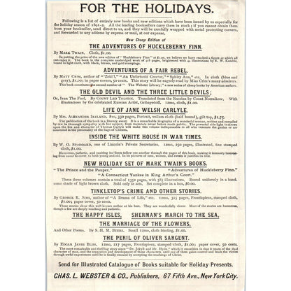 Charles Scribner's Sons Books for the Holidays c1890 Victorian Ad AE8