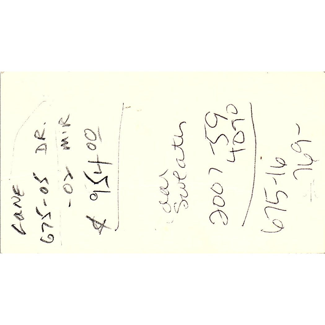 Fedco Inc Furniture Verne E. Williams Cerritos CA Vintage Business Card SF3-B2