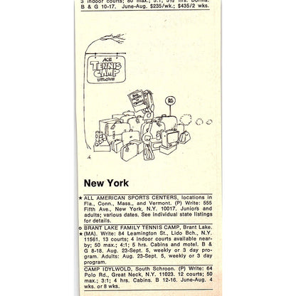 Bachman-Laing Tennis School & Camps Milwaukee WI 1977 Ad AF3-Q1