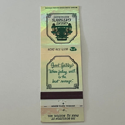 Great Gatsby's Restaurant Boston MA Matchbook Cover TB6-MB2-4