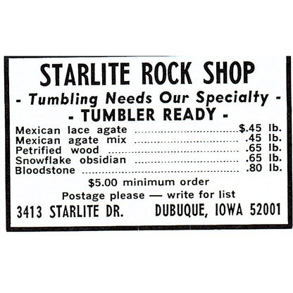 Starlight Rock Shop Dubuque Iowa 1972 Ad AF8-M3