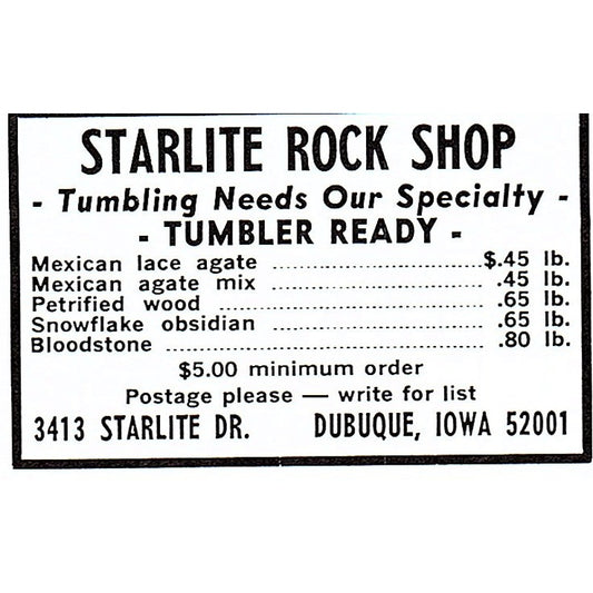 Starlight Rock Shop Dubuque Iowa 1972 Ad AF8-M3