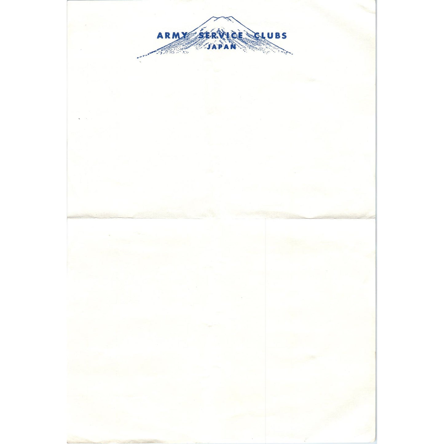 c1950 Army Service Clubs Japan Blank Letterhead AB9