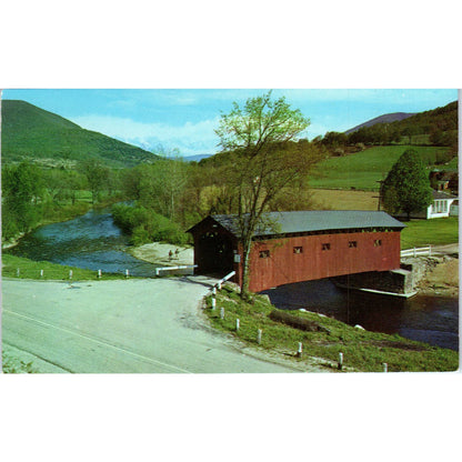 Old Covered Wood Bridge West Arlington Vermont Covered Bridge Postcard PB13