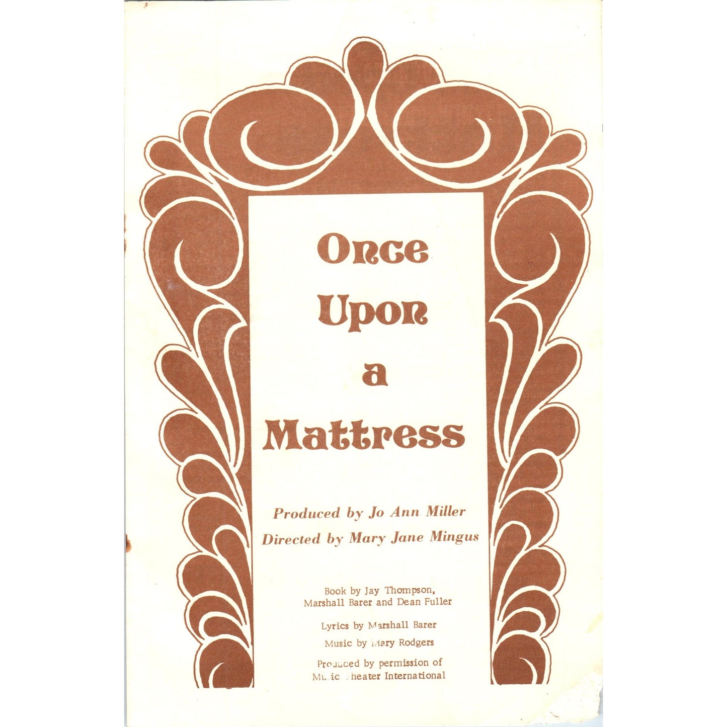 Granbury Opera House - Once Upon a Mattress Program AB8-RS1