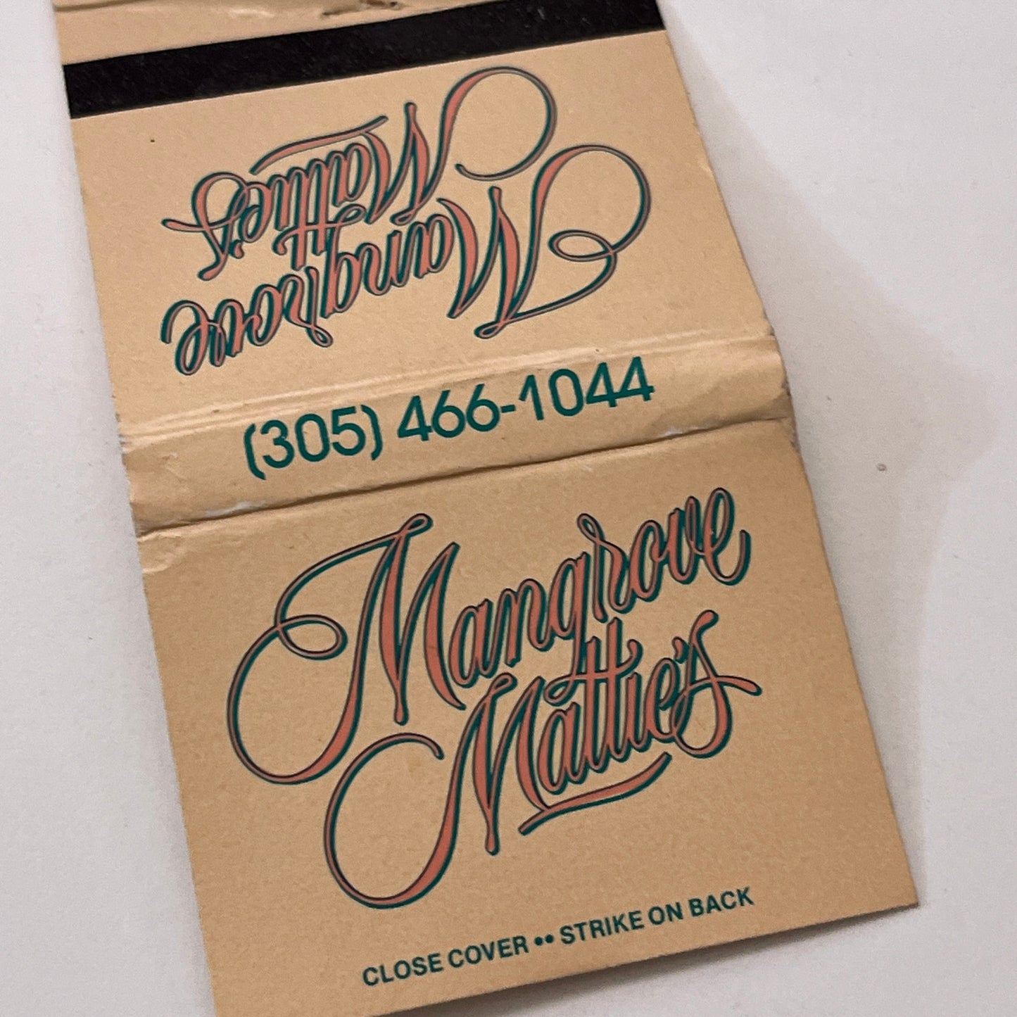 Mangrove Matties Pierce Beach Florida Vintage Matchbook Cover TB6-MB1-9