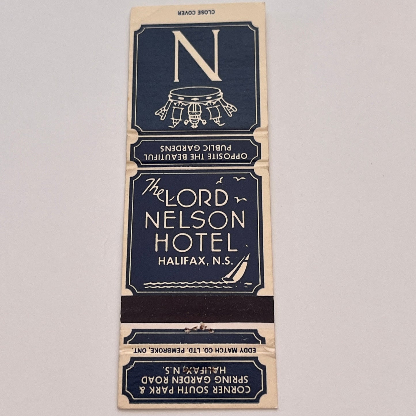 Lord Nelson Hotel Halifax Nova Scotia Vintage Matchbook Cover TB6-MB2-3