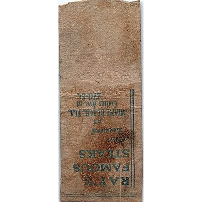 Ray's Restaurant Ray Alexander Chicago Vintage Matchbook Cover SC7-Y1