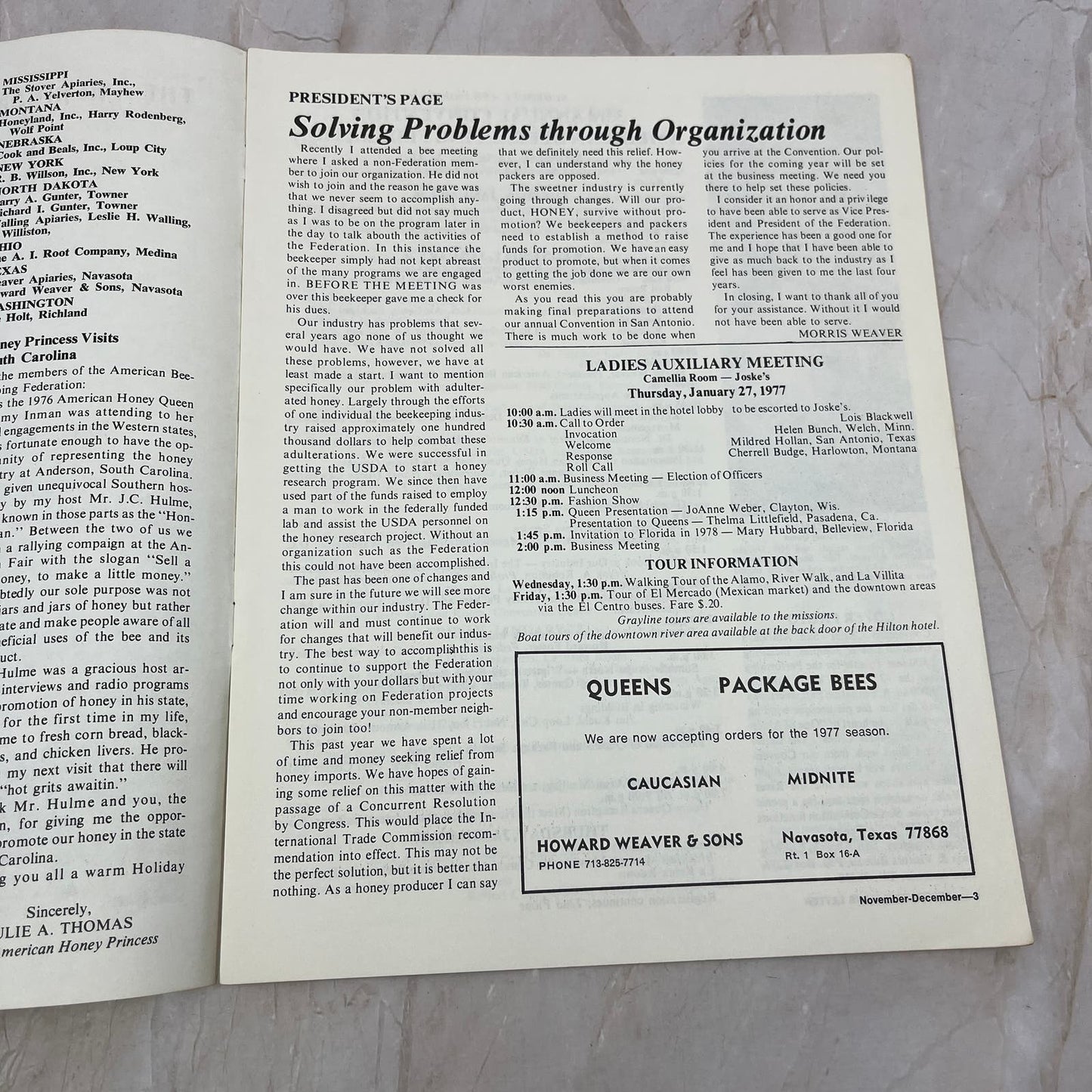 1976 Nov/Dec American Beekeeping Federation Newsletter Gainesville FL M15