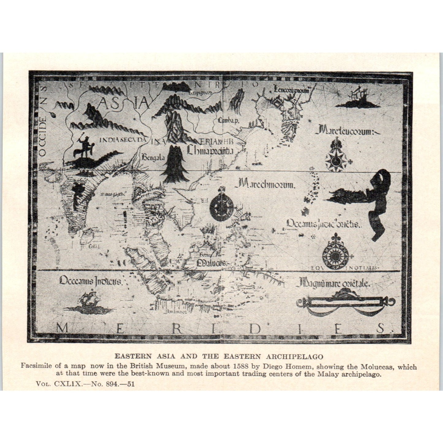 Map of Eastern Asia and the Eastern Archipelago 1924 Magazine Clip AF2-A1