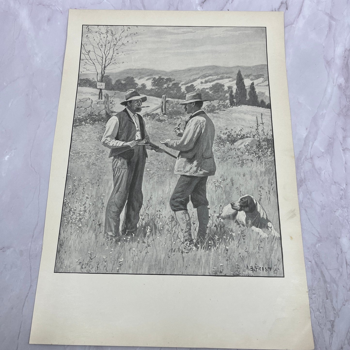 Getting Round the Old Man Hunting - Original 1904 A.B. Frost Art Print V14-3