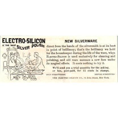 Electro-Silicon Silver Polish NY c1890 Victorian ad AE8-CH3