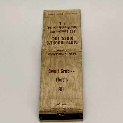 Dinty Moore's Diner Inc Providence RI Vintage Matchbook TB6-MB2-15