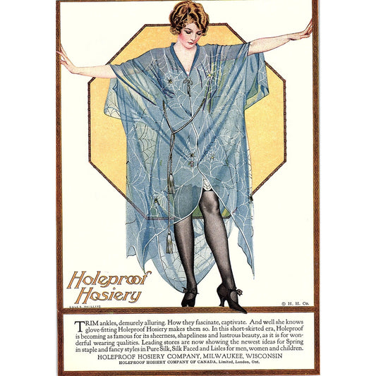 Holeproof Hosiery Co Milwaukee WI Lingerie Cole S Phillips Art c1920 Ad AF8-9