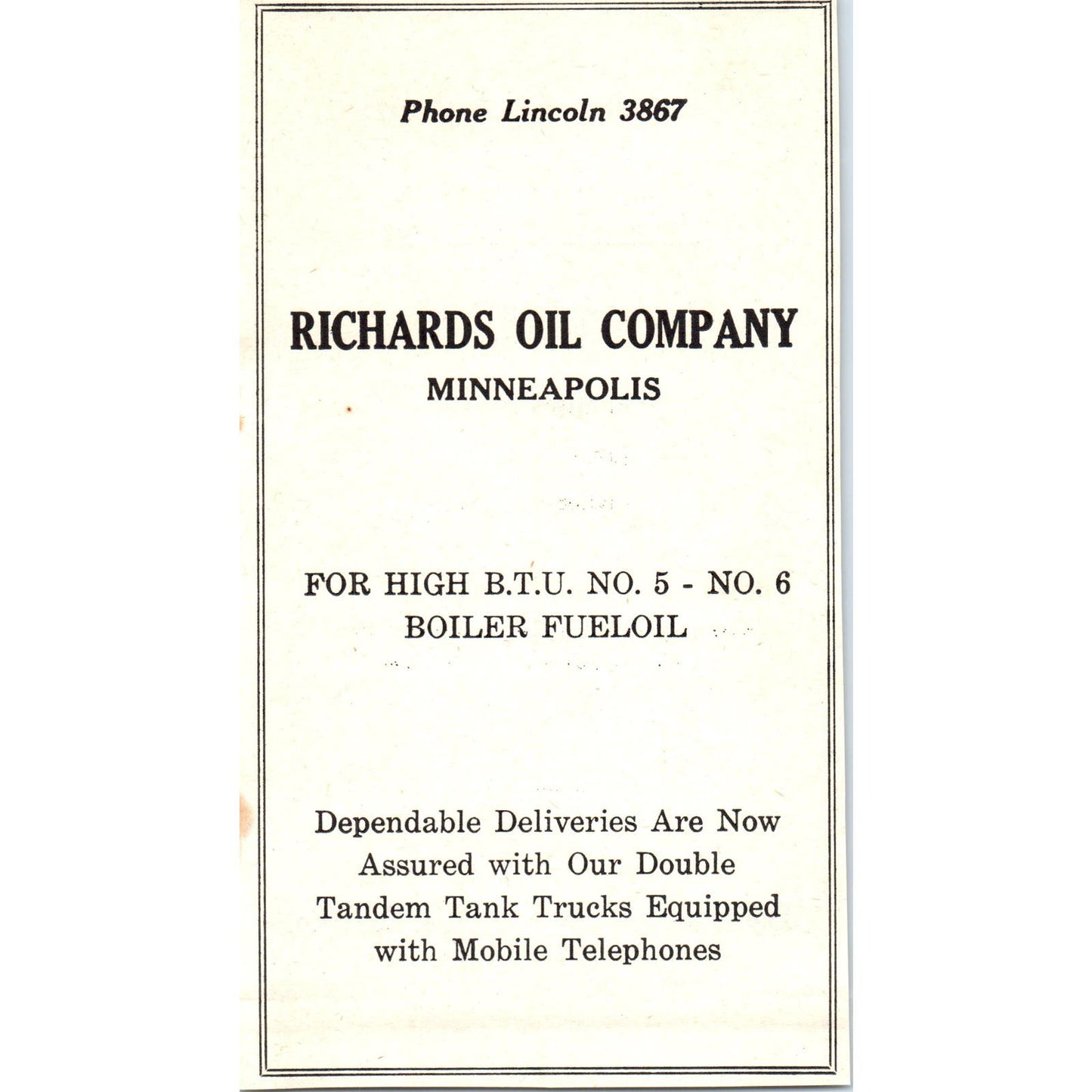 Youghiogheny & Ohio Coal Co St Paul, Richards Oil Co Minneapolis 1953 Ad AE9-DC2