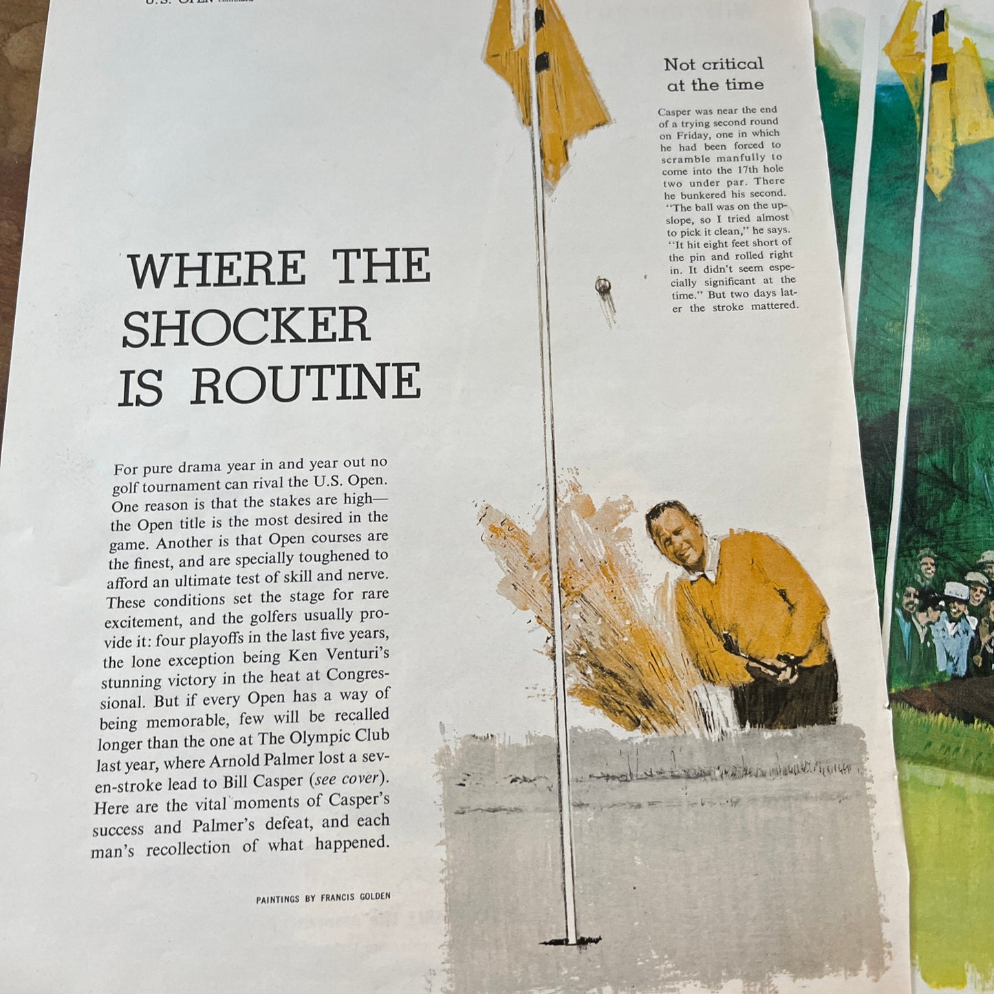 US Open Bill Casper Arnold Palmer - Francis Golden Art 5 Pages 1967 Ad AG2-1
