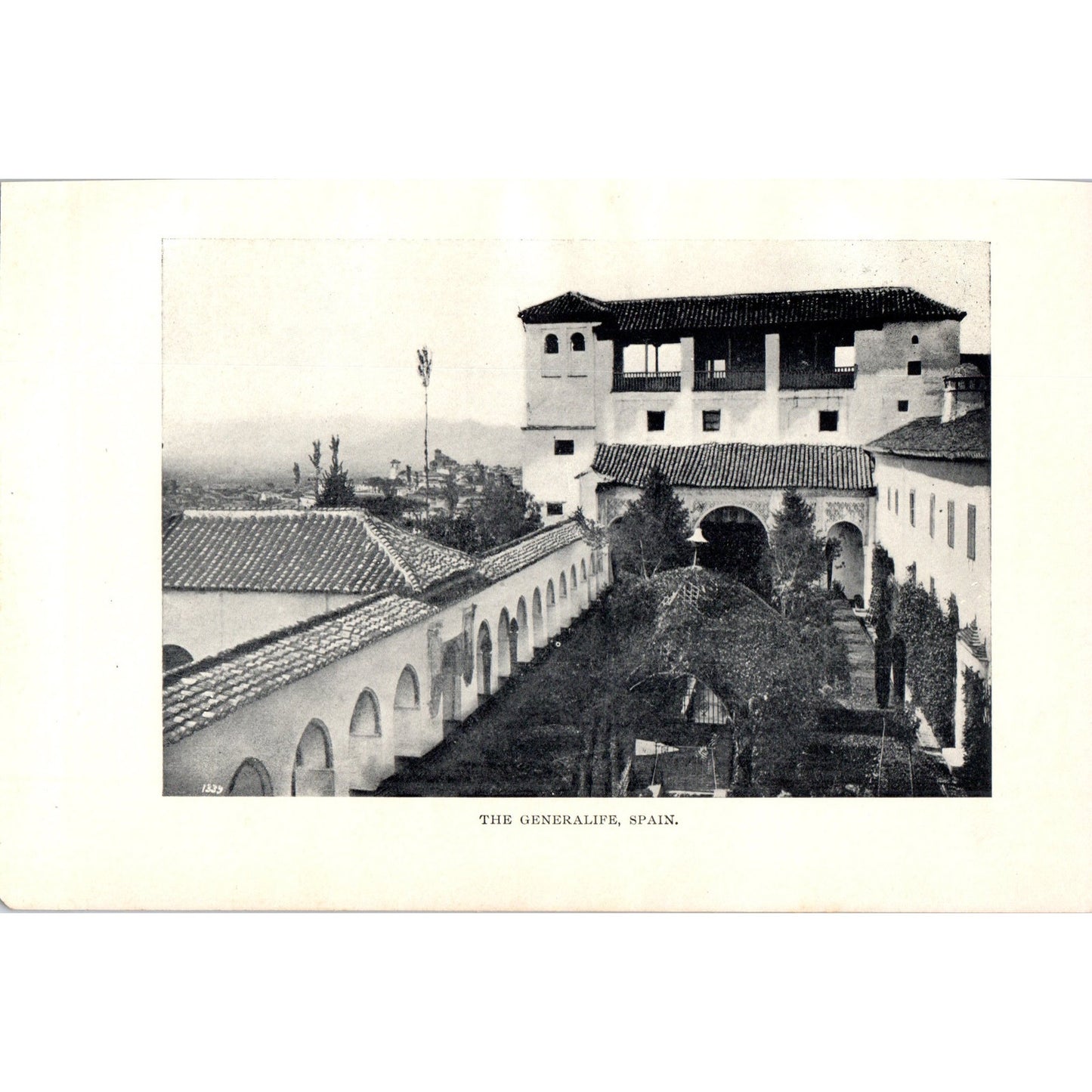 The Generalife Spain 1901 Original Print AD8-H6