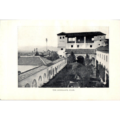 The Generalife Spain 1901 Original Print AD8-H6