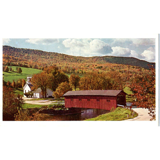Bridge at the Green West Arlington VT Vintage Covered Bridge Postcard PD6