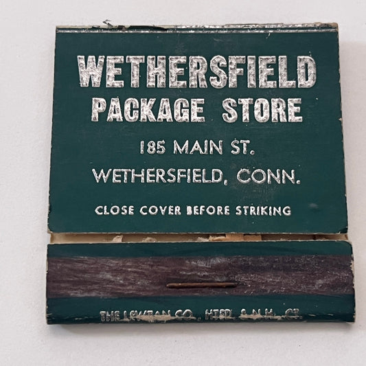 Wethersfield Package Store Wethersfield CT Vintage Matchbook Cover TB8-MB-10