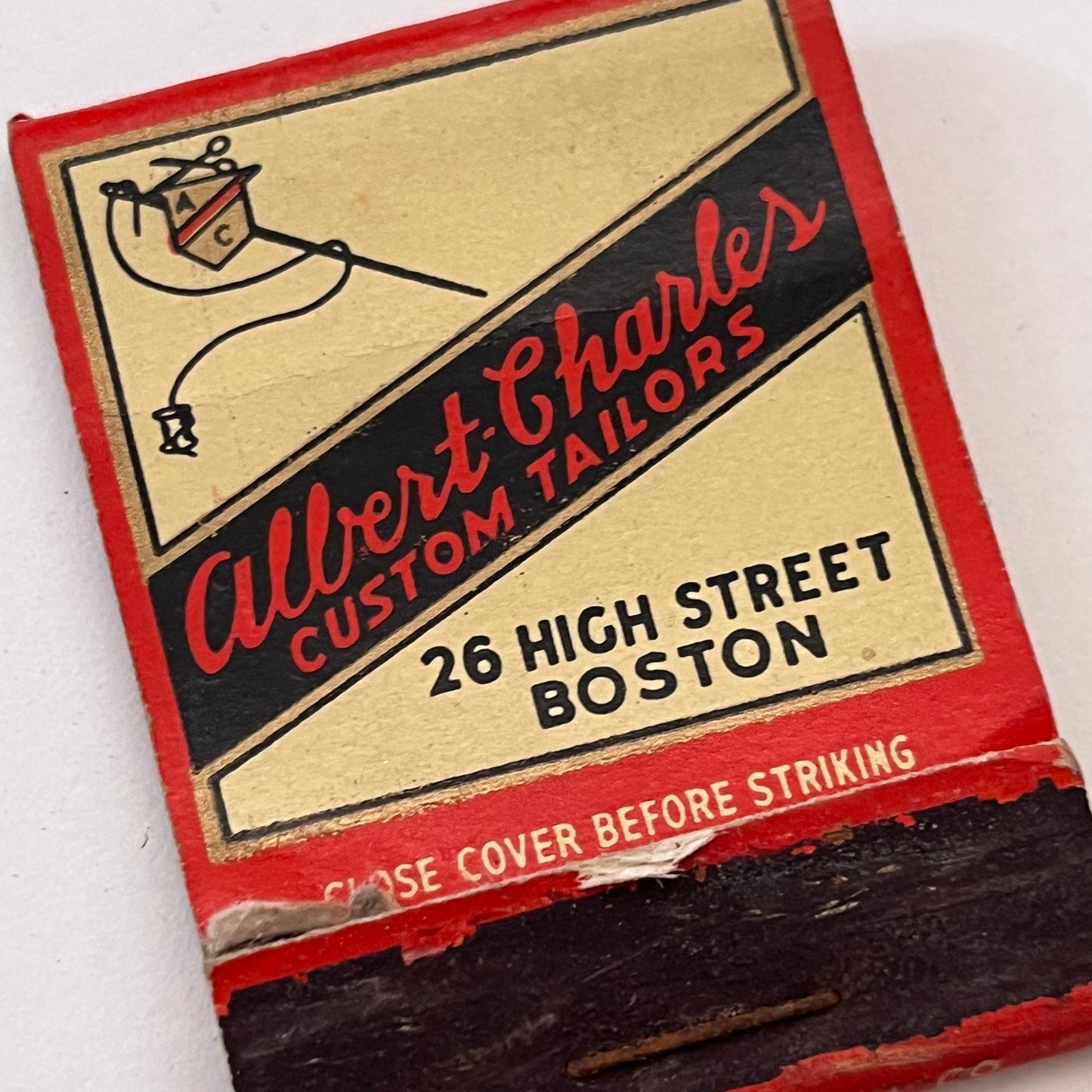 Albert Charles Custom Tailors 26 High St Boston Vtg Matchbook Cover TB8-MB3-2