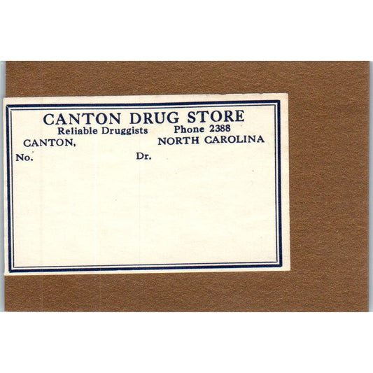 Canton Drug Store, Canton North Carolina Antique Apothecary Label TH2-AL