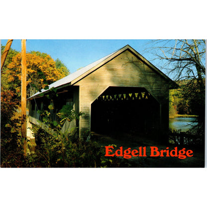 Edgell Bridge Lyme-Orford NH Vintage Covered Bridge Postcard PC11