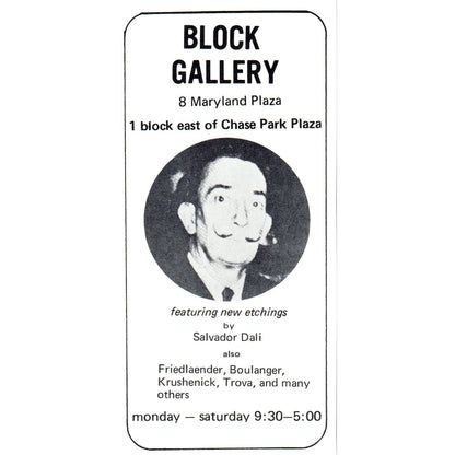 Block Gallery Salvador Dali Exhibit St. Louis 1971 Magazine Ad AD8-H4