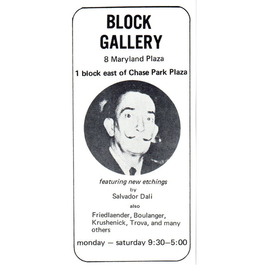 Block Gallery Salvador Dali Exhibit St. Louis 1971 Magazine Ad AD8-H4