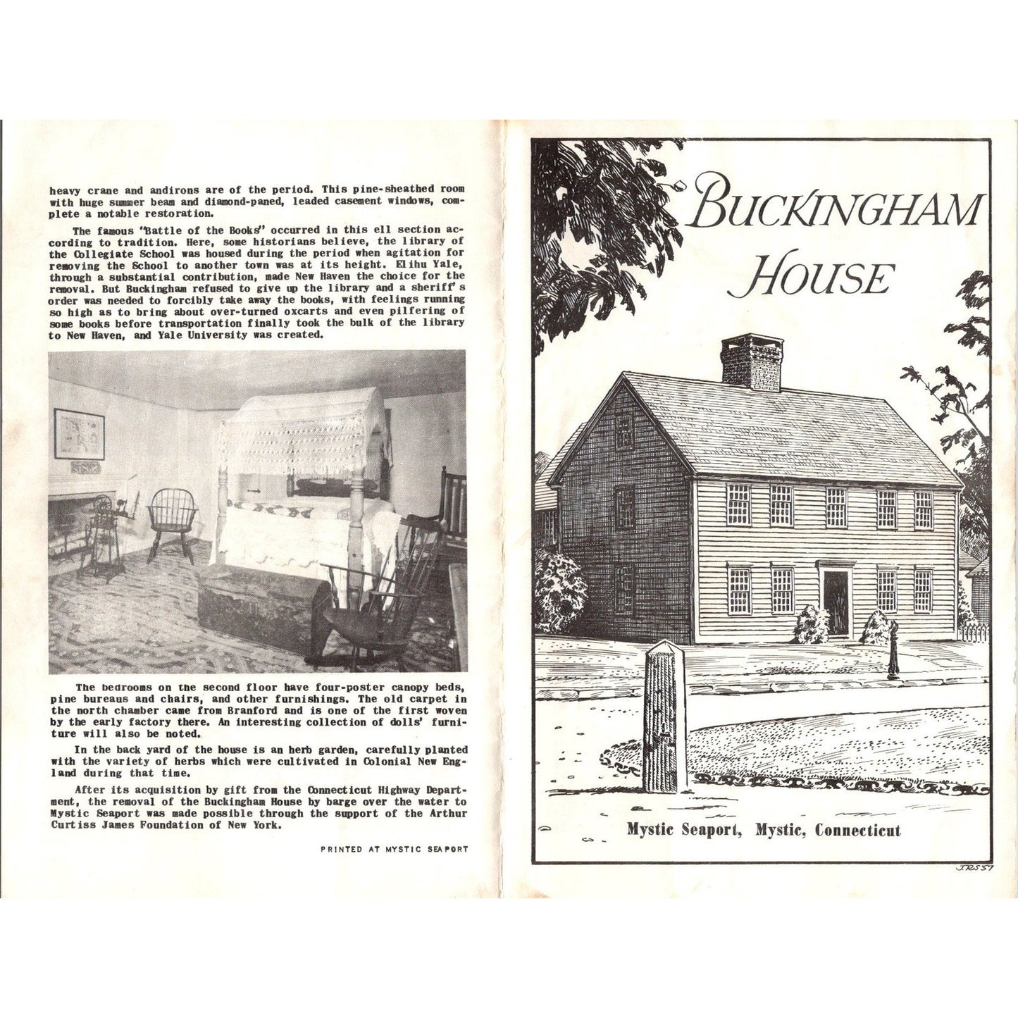 Buckingham House Mystic Seaport Mystic CT Vintage 1960s Travel Brochure SAI1-2
