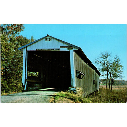 Parke County No 12 Crooks Bridge Rockville Vintage Covered Bridge Postcard PD3