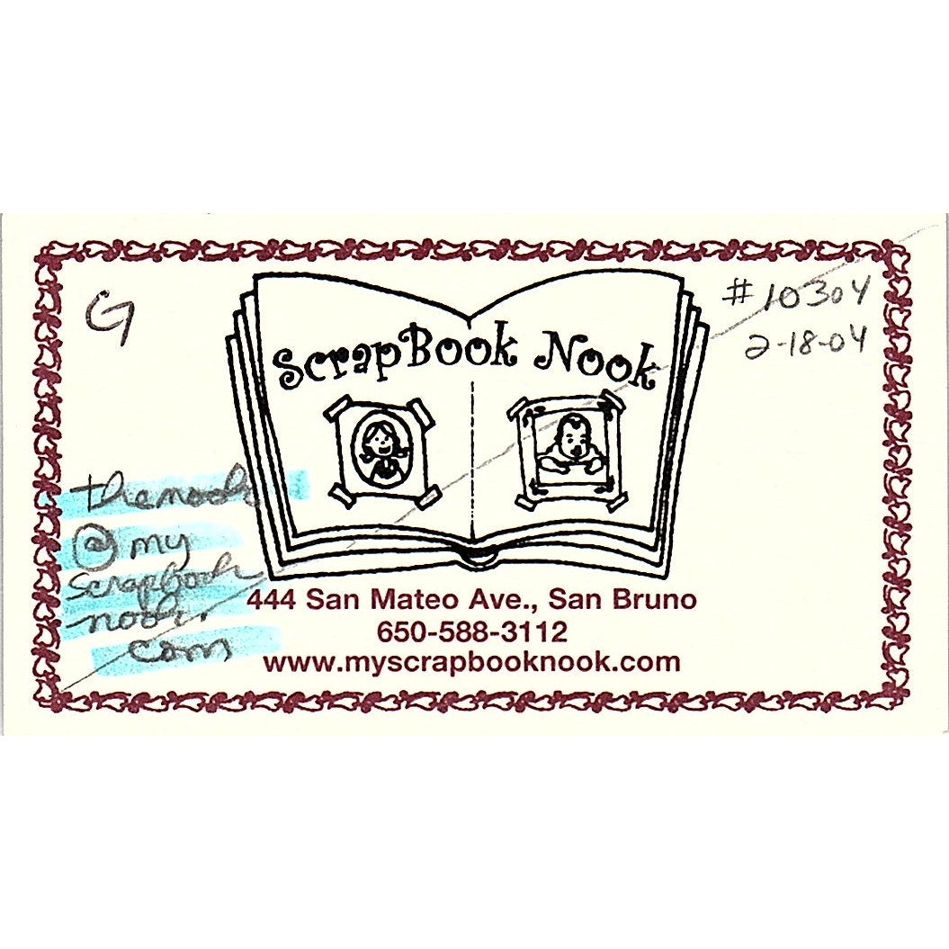 Scrapbook Nook San Bruno Vintage Business Card SC9-B11