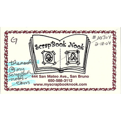 Scrapbook Nook San Bruno Vintage Business Card SC9-B11