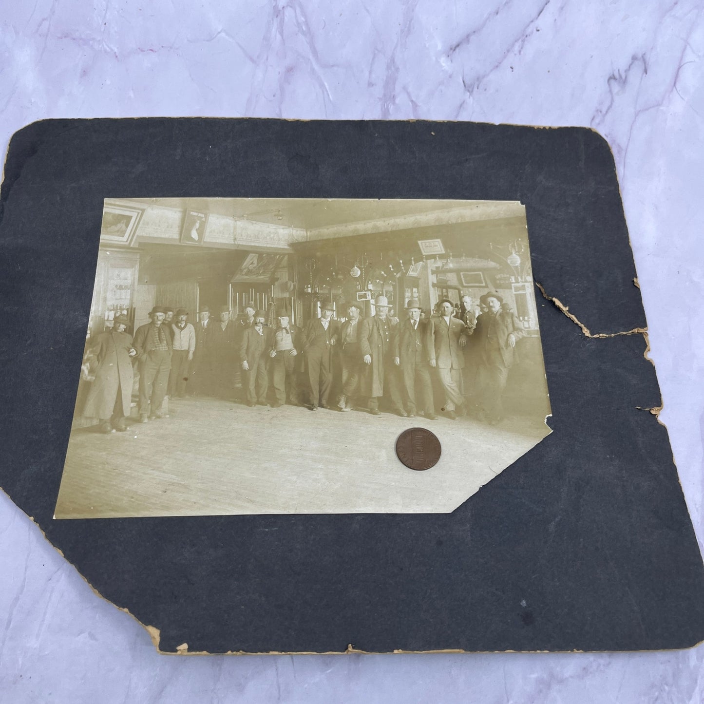 Saloon Interior Group Antique Photo F.O.E. Ashland Wisconsin TC5-CDV1