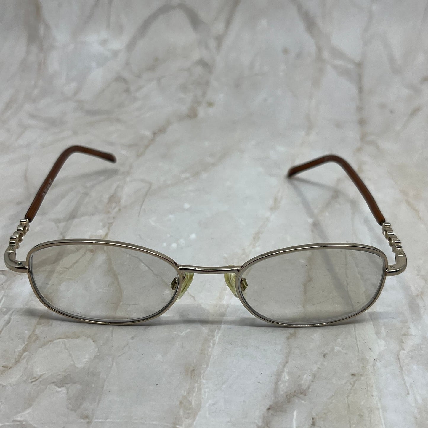 Gold Tone Oval Sunglasses Eyeglasses Frames TE9-G6-9