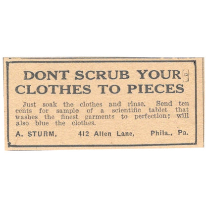 A. Sturm Laundry Bluing Tablets Philadelphia PA 1922 Magazine Ad AF2-T6