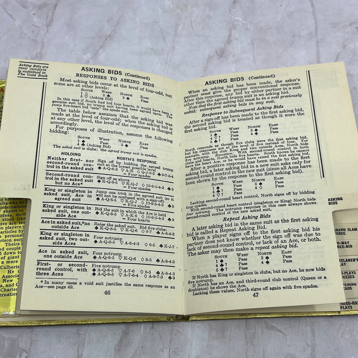 1936 Culbertson's Summary Contract Bridge At A Glance New Official HC/DJ TA9-E1