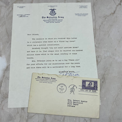 1960 Salvation Army American Woman Stamp First Day Cover With Letter AE4