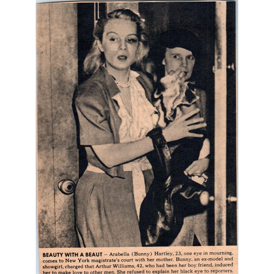 Arabella Bunny Hartley Black Eye from Boyfriend 1943 Magazine Article AB9-NPG