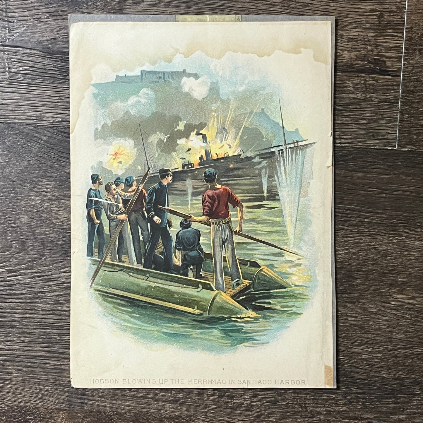 Hobson Blowing Up The Merrimac in Santiago Harbor 6x9 Art Print V2