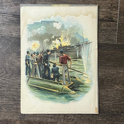 Hobson Blowing Up The Merrimac in Santiago Harbor 6x9 Art Print V2