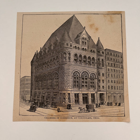 Chamber of Commerce, at Cincinnati Ohio 1894 Art Engraving SAG4-8