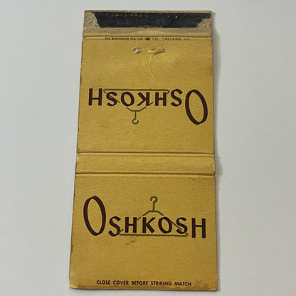 Oshkosh Clothing Wisconsin Vintage Matchbook Cover TB6-MB2-6